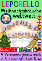 Vorschau - Mal- und Bastelvorlagen - Weihnachtsbräuche in aller Welt Klasse 1-2 LEPORELLO (Weihnachten in anderen Ländern) - Deckblatt