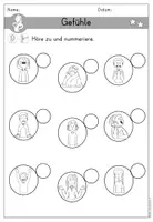 anteprima - Esercizi - Gefühle - Arbeitsblatt differenziert - DaZ DaF Sprachförderung (Esercizi sulle emozioni) - Pagina 3