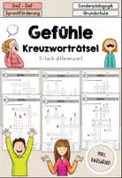 anteprima - Esercizi - Gefühle - Arbeitsblatt Kreuzworträtsel differenziert - DaZ DaF Sprachförderung (Cruciverba sulle emozioni) - Pagina di copertina
