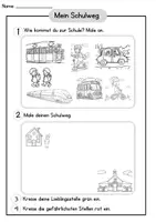 Vorschau - Arbeitsblätter - Mein Schulweg und wichtige Verkehrsregeln - Seite 1