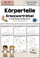 anteprima - Esercizi - Körperteile - Körper Kreuzworträtsel 3-fach differenziert - DaZ DaF (Cruciverba sulle parti del corpo) - Pagina di copertina