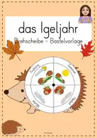 Vorschau - Arbeitsblätter - Der Igel | Das Igeljahr | Bastelvorlage Drehscheibe - Deckblatt