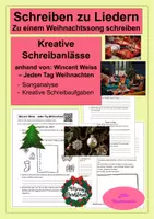 Vorschau - Stundenentwürfe - Kreatives Schreiben zum Weihnachtslied: Wincent Weiss - Jeden Tag Weihnachten (Schreiben zu Liedern, Songtext, Liedanalyse) - Deckblatt