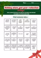 Vorschau - Arbeitsblätter - Holiday plans and year reflection - Bingo - Deckblatt