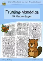 Vorschau - Mal- und Bastelvorlagen - Malvorlagen: Frühling-Mandalas (10 Ausmalbilder) - Deckblatt
