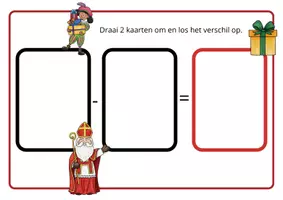 Voorbeeld - UNO optellen en aftrekken thema Sint - Pagina 1