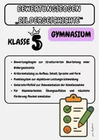 Vorschau - Arbeitsblätter - Bewertungsbogen für Bildergeschichte: Struktur, Inhalt, Sprache & Form - Klasse 5 - Deckblatt