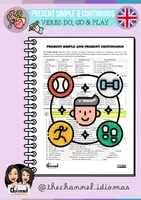 Vista previa - Hojas de trabajo - PRESENT SIMPLE & PRESENT CONTINUOUS – Verbs DO, PLAY & GO - Portada