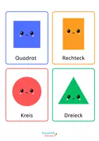 Vorschau - Arbeitsblätter - Flächenfiguren – Grundformen kennenlernen (Kreis, Dreieck, Quadrat, Rechteck) - Seite 1