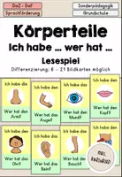 anteprima - Materiale di supporto/inclusione - Körperteile - Körper Ich habe ... wer hat ... Lesespiel differenziert - DaZ DaF Sprachförderung (Gioco di lettura "Io ho, chi ha..." sulle parti del corpo) - Pagina di copertina