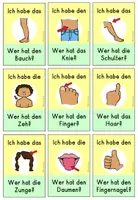 anteprima - Materiale di supporto/inclusione - Körperteile - Körper Ich habe ... wer hat ... Lesespiel differenziert - DaZ DaF Sprachförderung (Gioco di lettura "Io ho, chi ha..." sulle parti del corpo) - Pagina 3