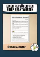 Vorschau - Arbeitsblätter - Einen persönlichen Brief beantworten - Deckblatt