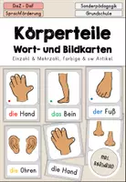 anteprima - Flashcard - Körper - Körperteile Bildkarten - DaZ DaF Sprachförderung (Flashcards sulle parti del corpo) - Pagina di copertina