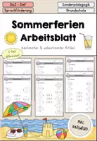 anteprima - Esercizi - Sommerferien - Sommer Arbeitsblatt Artikel differenziert - DaZ DaF (Esercizi sugli articoli determinativi e indeterminativi sulle vacanze estive) - Pagina di copertina