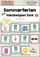 anteprima - Materiale di supporto/inclusione - Sommerferien - Sommer Vokabelspiel Zonk - DaZ DaF (Gioco dei vocaboli "Zonk" sulle vacanze estive) - Pagina di copertina