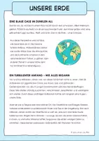 Vorschau - Arbeitsblätter - Unsere Erde - Aufbau der Erde - Sachtexte & Arbeitsblatt - Seite 1