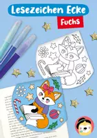 Vorschau - Mal- und Bastelvorlagen - Lesezeichen Ecke – Fuchs mit Weihnachtsmotiven - Deckblatt