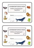 Vorschau - Arbeitsblätter - Freebie Verben beugen und konjugieren im Präsens – Tierkartei Deutsch 2./3. Klasse kostenlos! - Seite 2