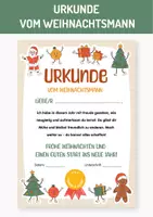 Vorschau - Poster - Urkunde vom Weihnachtsmann, Weihnachten Grundschule, Weihnachtsgeschenk Schule. Zeugnis Vorlage - Anerkennung. - Deckblatt