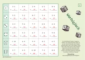 Vorschau - Arbeitsblätter - Kleines Einmaleins - Spiel (Würfelglück) - Seite 3