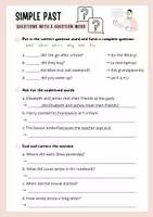 Vorschau - Arbeitsblätter - Simple Past - questions with question words - Deckblatt