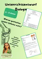 Vorschau - Stundenentwürfe - Unterrichtsentwurf Biologie Funktion der Gelenke - Deckblatt