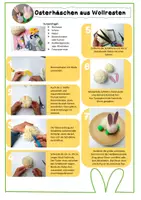 Vorschau - Mal- und Bastelvorlagen - Anleitung Osterhase aus Wollresten - Seite 1