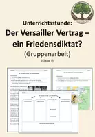 Vorschau - Arbeitsblätter - Unterrichtsstunde: Der Versailler Vertrag - ein Friedensdiktat? - Deckblatt