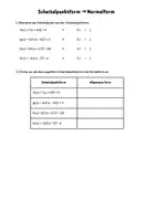 Vorschau - Arbeitsblätter - 5) Allgemeine Form in Scheitelpunktform - Seite 1