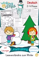 Vorschau - Arbeitsblätter - Leseverstehen Winter Klasse 2-4 | Lesetraining | Deutsch Lesen - Deckblatt