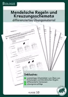 Vorschau - Arbeitsblätter - Mendelsche Regeln und Kreuzungsschemata – differenziertes Übungsmaterial inkl. Lösungen - Deckblatt