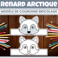 Aperçu - Matériel pour travaux manuels / dessin - Renard Arctique Couronne et Bricolage - Page de couverture