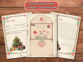 previzualizare - Santa Claus Letter Printable for Kids - Pagina de copertă