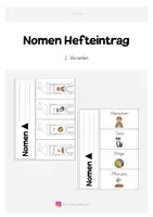 Vorschau - Mal- und Bastelvorlagen - Nomen - Hefteintrag - Deckblatt