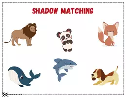 anteprima - Esercizi - Shadow Matching Cut and Paste Objects Numbers Letters - Pagina di copertina