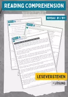 Vorschau - Arbeitsblätter - Reading Comprehension - Sugars / Übungen + Lösung - Deckblatt
