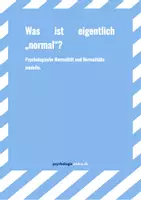 Vorschau - Arbeitsblätter - Was ist eigentlich "normal"? Normalitätsmodelle in der Psychologie - Deckblatt