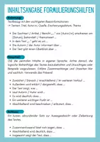Vorschau - Arbeitsblätter - Forumulierungshilfe Inhaltsangabe - Deckblatt