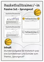 Vorschau - Arbeitsblätter - Basketball. Passive Schülerinnen und Schüler. Sprungwurf - Deckblatt