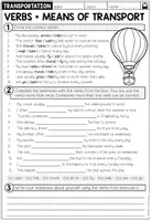 Vorschau - Arbeitsblätter - MEANS OF TRANSPORT + VERBS (Merkblatt + Arbeitsblatt) - Seite 1