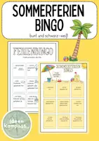 Vorschau - Arbeitsblätter - Sommerferien Bingo - Deckblatt