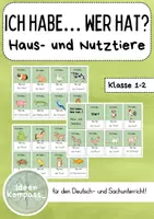 Vorschau - Bildkarten - Haus- und Nutztiere - Ich habe… Wer hat? Lesespiel 1./2. Klasse - Deckblatt