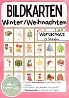 Vorschau - Bildkarten - Wortschatz Weihnachten/Winter Wortkarten - Deckblatt