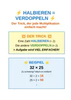 Vorschau - Unterrichtsreihen - ⚡ HALBIEREN = VERDOPPELN – Der Multiplikations-Trick - Deckblatt