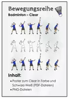 Vorschau - Poster - Badminton. Bewegungsreihe zum Vorhand-Überkopf-Clear. Poster - Deckblatt