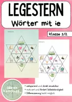 Vorschau - Stationenlernen - Legestern/Lesestern - Wörter mit IE Leseförderung Rechtschreibung - Deckblatt
