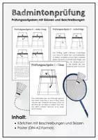 Vorschau - Aufgabenkarten - Badminton. Prüfungsaufgaben - Deckblatt