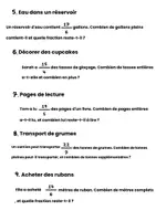 Aperçu - Feuilles d'exercices - Problèmes Écrits sur les Fractions Impropres - Page 2