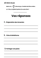 Aperçu - Feuilles d'exercices - Problèmes Écrits sur les Fractions Impropres - Page 3