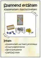 Vorschau - Klassenarbeiten - Spannend erzählen. Klassenarbeit (Nachschreiber). Eine spannende Geschichte verfassen - Deckblatt